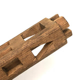 Bottle Shaped Architectural Carved Pine Whimsy with Crown Top