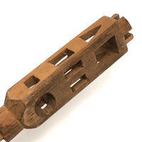 Bottle Shaped Architectural Carved Pine Whimsy with Crown Top