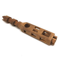 Bottle Shaped Architectural Carved Pine Whimsy with Crown Top