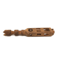 Bottle Shaped Architectural Carved Pine Whimsy with Crown Top