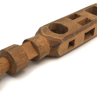 Bottle Shaped Architectural Carved Pine Whimsy with Crown Top
