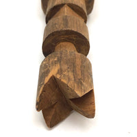 Bottle Shaped Architectural Carved Pine Whimsy with Crown Top