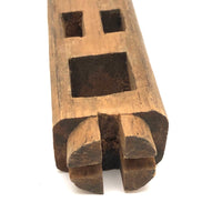 Bottle Shaped Architectural Carved Pine Whimsy with Crown Top