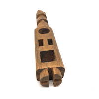 Bottle Shaped Architectural Carved Pine Whimsy with Crown Top