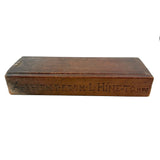 A Present from L. Hine, Age 82, to Mrs. Charity Kelsey, in 1863, Very Tender Carved Pine Slide Lid Box