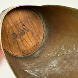 Beautiful and Beautifully Worn Make Do Brass  (Presumed Artillery Shell) Scoop with Carved Wooden Handle