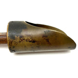 Beautiful and Beautifully Worn Make Do Brass  (Presumed Artillery Shell) Scoop with Carved Wooden Handle