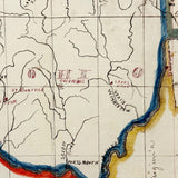 OHIO! Lovely Hand-drawn Ink and Watercolor Map by William Donaldson, St. Louis Central High, 1857