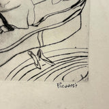 Woman Reclining, Shoes Off, Esther Estelle Pressoir 1930s Etching on Paper