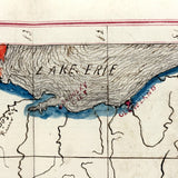 OHIO! Lovely Hand-drawn Ink and Watercolor Map by William Donaldson, St. Louis Central High, 1857