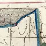OHIO! Lovely Hand-drawn Ink and Watercolor Map by William Donaldson, St. Louis Central High, 1857