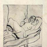 Woman Reclining, Shoes Off, Esther Estelle Pressoir 1930s Etching on Paper