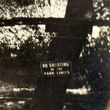 No Shooting in Park Limits: Stunningly Rich Antique RPPC of Two Men on Suspension Bridge