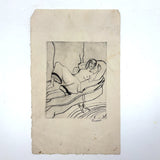 Woman Reclining, Shoes Off, Esther Estelle Pressoir 1930s Etching on Paper