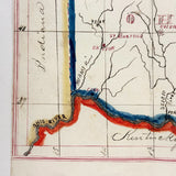 OHIO! Lovely Hand-drawn Ink and Watercolor Map by William Donaldson, St. Louis Central High, 1857