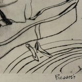 Woman Reclining, Shoes Off, Esther Estelle Pressoir 1930s Etching on Paper