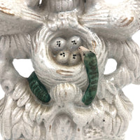 19th C. Staffordshire Spill Vase with Doves and Snakes