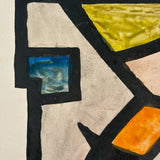 Perfectly Resolved c. 1930s Modernist Abstract Watercolor on Card Signed Castel