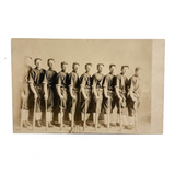 Line Up! Poetic Antique RPPC Portrait of Baseball Team Arranged by Height