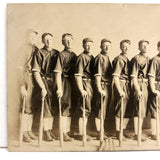 Line Up! Poetic Antique RPPC Portrait of Baseball Team Arranged by Height
