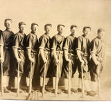 Line Up! Poetic Antique RPPC Portrait of Baseball Team Arranged by Height