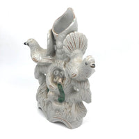 19th C. Staffordshire Spill Vase with Doves and Snakes