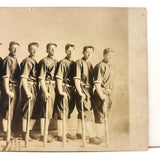 Line Up! Poetic Antique RPPC Portrait of Baseball Team Arranged by Height