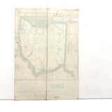 OHIO! Lovely Hand-drawn Ink and Watercolor Map by William Donaldson, St. Louis Central High, 1857