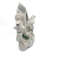 19th C. Staffordshire Spill Vase with Doves and Snakes