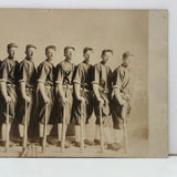 Line Up! Poetic Antique RPPC Portrait of Baseball Team Arranged by Height
