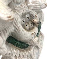 19th C. Staffordshire Spill Vase with Doves and Snakes