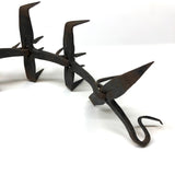 Striking c. 18th c. Hand-forged Iron Hanging Meat Rack