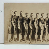 Line Up! Poetic Antique RPPC Portrait of Baseball Team Arranged by Height