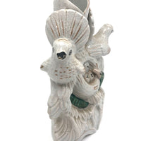 19th C. Staffordshire Spill Vase with Doves and Snakes