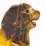 Roaring Yellow Lion, Great, Much Loved, Old Wooden Pull Along Toy