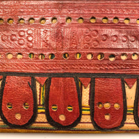 Endlessly Unfurling, Heavily Decorated, Vintage Hand-tooled Tuareg African Leather Wallet