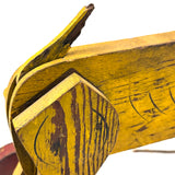 Roaring Yellow Lion, Great, Much Loved, Old Wooden Pull Along Toy