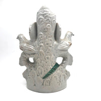 19th C. Staffordshire Spill Vase with Doves and Snakes