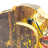Roaring Yellow Lion, Great, Much Loved, Old Wooden Pull Along Toy
