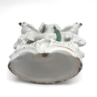 19th C. Staffordshire Spill Vase with Doves and Snakes