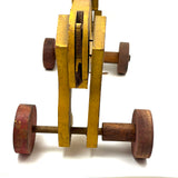 Roaring Yellow Lion, Great, Much Loved, Old Wooden Pull Along Toy