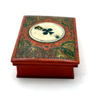 18th Century Quadrille Gaming Box with Scoring Dial and 20 Hand-painted Club Gaming Pieces