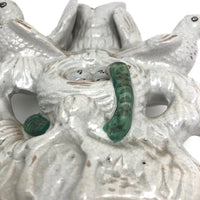 19th C. Staffordshire Spill Vase with Doves and Snakes