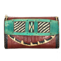 Endlessly Unfurling, Heavily Decorated, Vintage Hand-tooled Tuareg African Leather Wallet