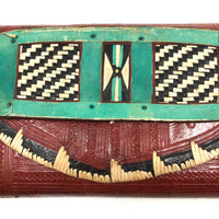 Endlessly Unfurling, Heavily Decorated, Vintage Hand-tooled Tuareg African Leather Wallet