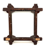 Hearts in the Corners, Sweet Old Folk Art Frame with Original Glass