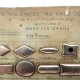 US Fastener Company "Bag Plates" Sample Card, c. 1920s-40s
