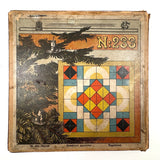 Beautiful Antique German Enamel Painted Mosaic Blocks Set in Original Box