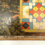 Beautiful Antique German Enamel Painted Mosaic Blocks Set in Original Box