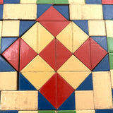 Beautiful Antique German Enamel Painted Mosaic Blocks Set in Original Box